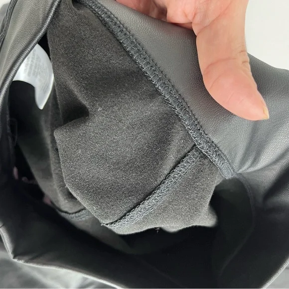 Ci Sono Black Faux Leather High-Waist Leggings Size S – Moto Biker Y2K Edgy Pant - Picture 7 of 7